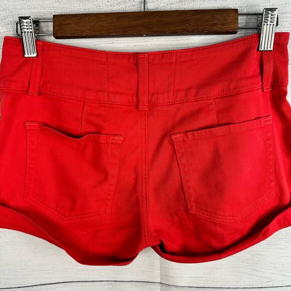 Bella Dahl Womens size 25 High Waist Cuffed Shorts Red - Picture 6 of 8